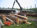 <center>
Stockage des bordés sur le terrain<br>
du scieur à Containvoire (Indre et Loire) Stockage des bordés et déchargement . 
 