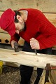 <center>
Axe de la piautre, son <i>travail</i> s'effectue avec un ciseau à bois. ciseau à bois, travail manuel, construction bateau.
La billette 